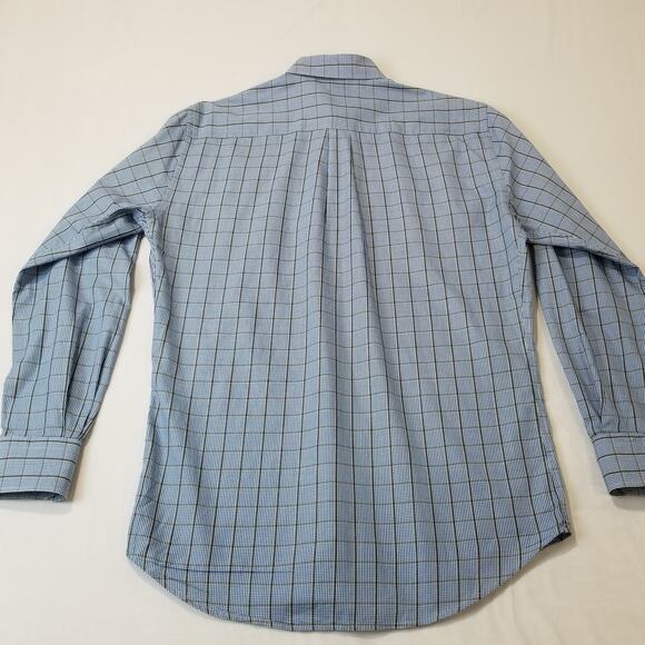Peter Millar Sport Shirt Medium Button Short Sleeve Plaid Crown Cotton - Picture 3 of 10
